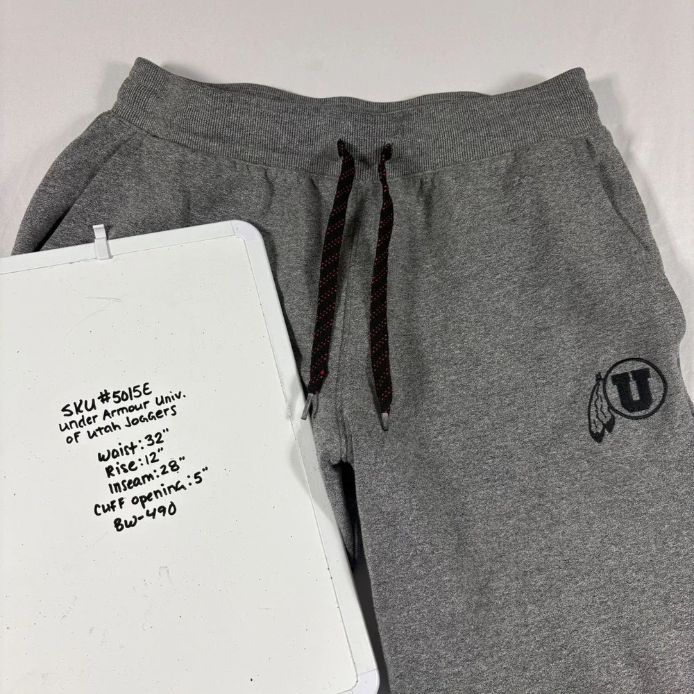 Under Armour Utah Utes Men's Size L Gray ColdGear Sweatpants Joggers Athleisure